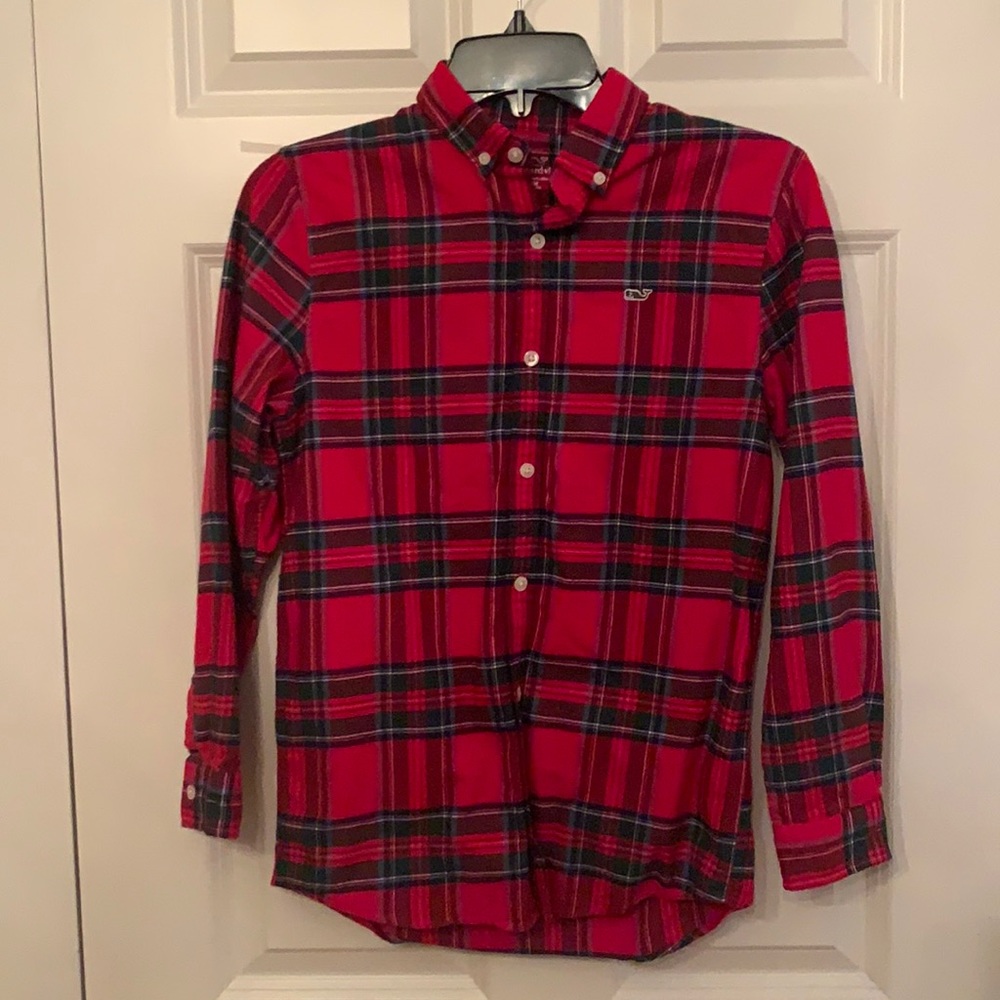 Vineyard vines Flannel Button down shirt - Size M/12-14. Like new.